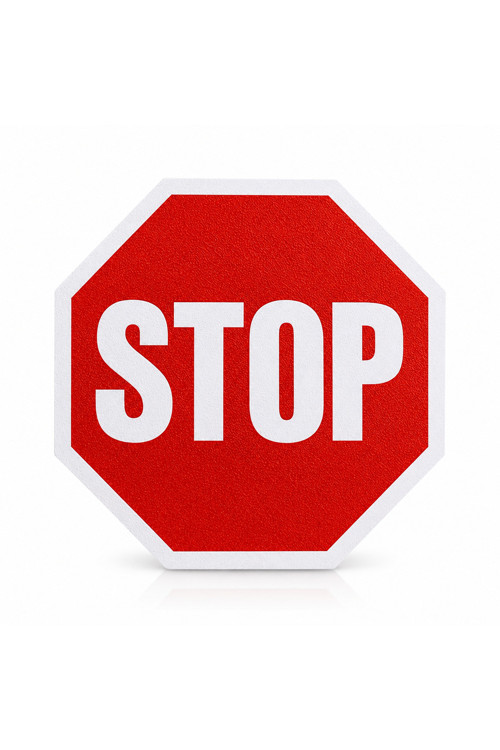 STOP Yazılı Dekoratif Levha 15x15 cm Kendinden Yapışkanlı Kapı Duvar Tabelası Retro