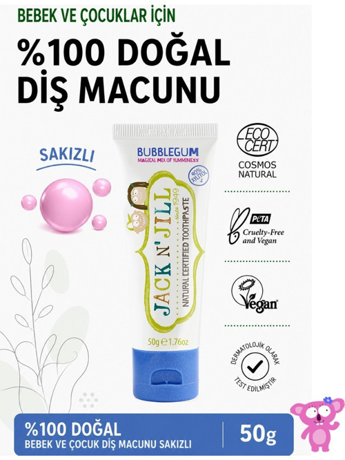 Jack N' Jill Doğal Diş Macunu Organik Sakızlı 50 gr