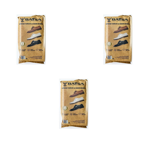 Mini Ayakkabı Bakım ve Temizlik Mendili - 8x8'li 3 Paket