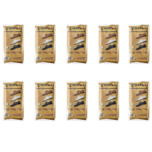 Mini Ayakkabı Bakım ve Temizlik Mendili - 8x8'li 10 Paket