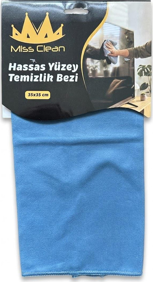 Miss Clean Hassas Yüzey Kristal Temizlik Bezi - Mavi - 35x35 Cm. - 1 Adet