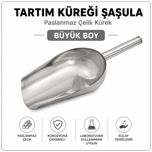Tartım Küreği Şaşula - Paslanmaz Çelik Kürek Büyük Boy