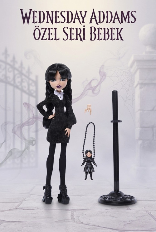 Monster High Wednesday Addams Özel Seri Bebek Thing Figürü ve Tematik Çantalı Aksesuarlı Bebek