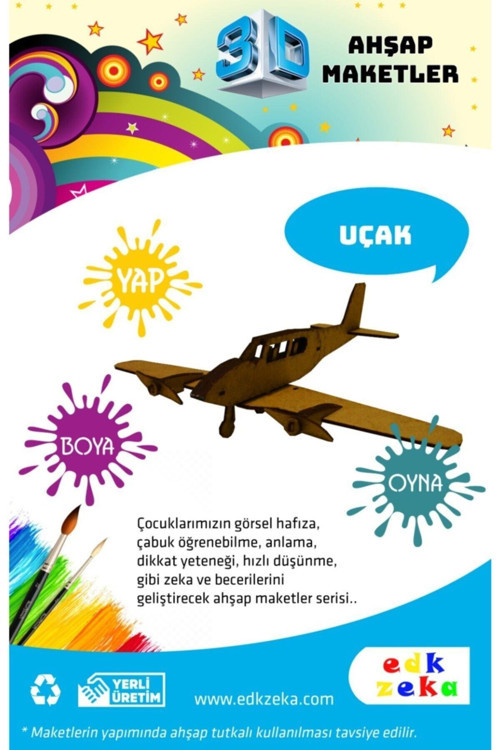 Ahşap Uçak Maketi -(Boya Dahil Değildir)