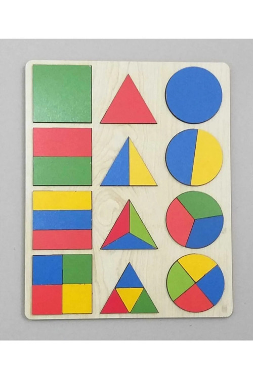 Renkli Ahşap Geometrik Şekiller-Küçük Boy(15Cm X 20Cm)
