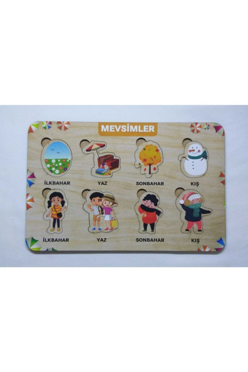 Mevsimler Ahşap Puzzle Eğitici Oyuncak