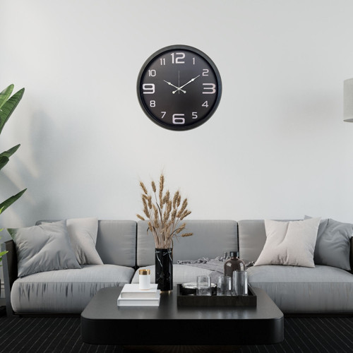 Büro Ev Ofis Dekoru için 52CM Siyah Modern Duvar Saati