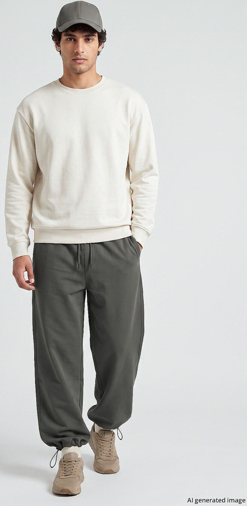 Haki Lastikli Erkek Baggy Eşofman Alt - 82200