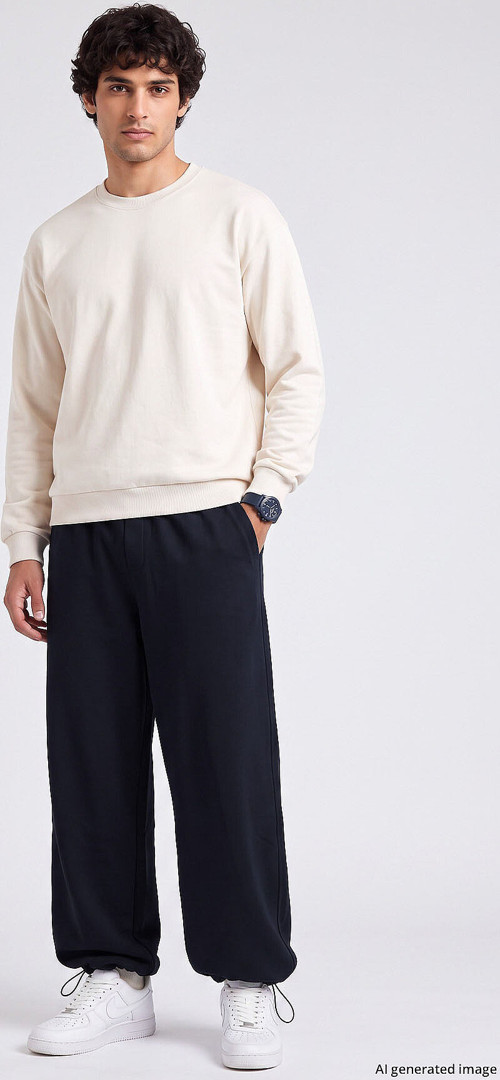 Lacivert Lastikli Erkek Baggy Eşofman Alt - 82200
