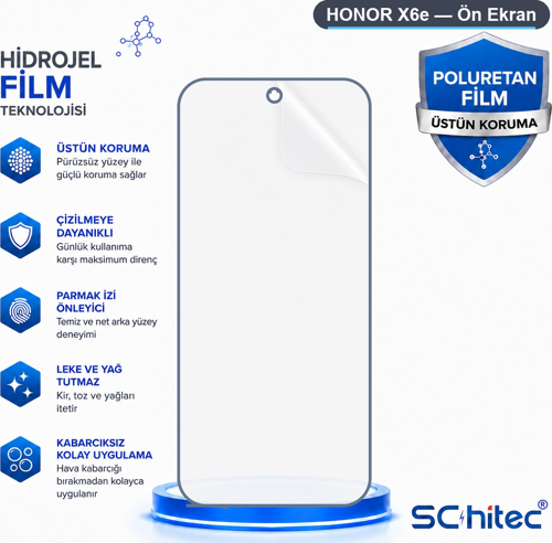 HONOR X6e Uyumlu Ön Yüzey Nano Şeffaf Hidrojel Ekran Koruyucu