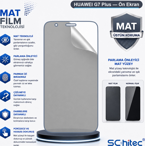 HUAWEI G7 Plus Uyumlu Ön Yüzey Mat Hidrojel Ekran Koruyucu