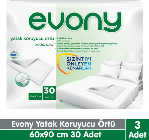 Yatak Koruyucu Örtü 60x90 cm 3x30 90 Adet