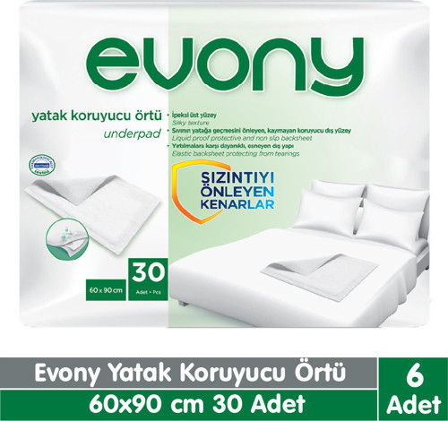 Yatak Koruyucu Örtü 60x90 cm 6x30 180 Adet