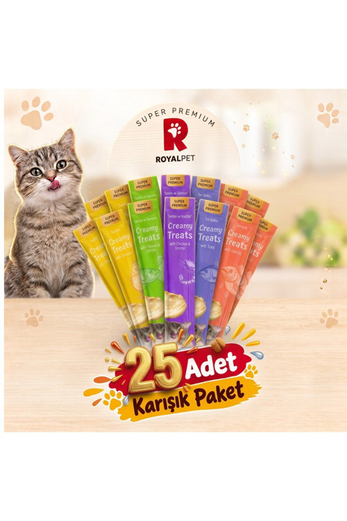 Krema Kedi Ödül Maması Karışık Paket 14 gr x 25 Adet