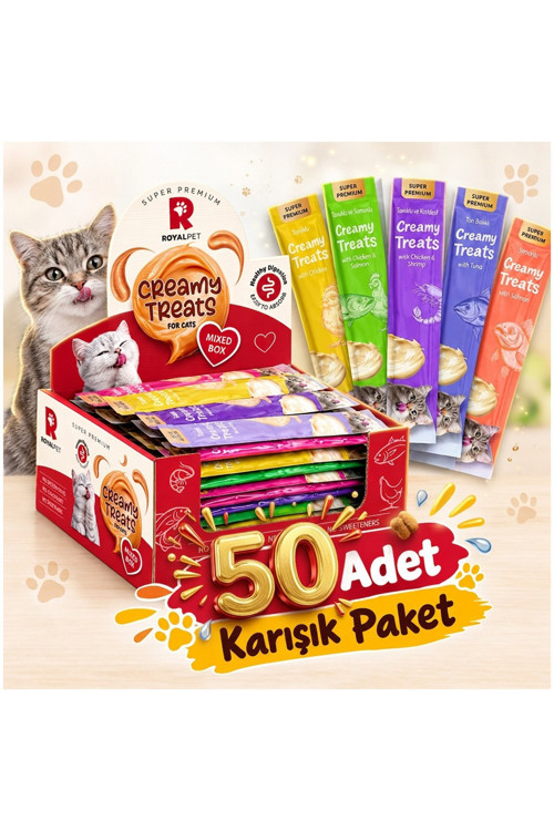Krema Kedi Ödül Maması Karışık Paket 14 gr x 50 Adet