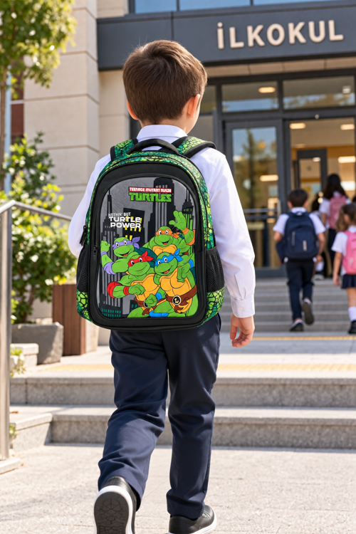 Ninja Kaplumbağalar Turtles Okul Çantası İlkokul Öğrenci Sırt Çantası 40 x 25 x 17