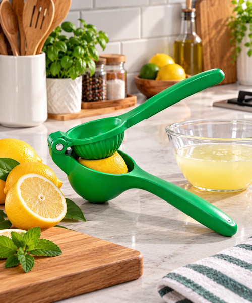 Tasarım Döküm Limon Sıkacağı Yeşil - Dayanıklı Narenciye Sıkacağı