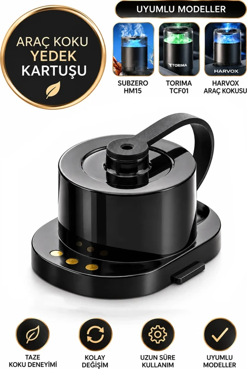 Yedek Koku Kartuşu Araç İçi Aroma Difüzörü Subzero HM15 HARVOX Torima TCF-01 Uyumlu