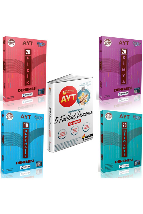 Yayınları Ayt Matematik Fizik Kimya Biyoloji Deneme Seti (4 Kitap)+ Aydın Deneme