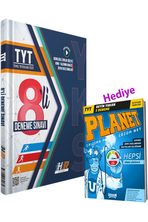 2024 Hız Ve Renk Tyt 8 Li Deneme (Uzman Yayınları Tyt Beyin Yakan Planet 3 Deneme Hediyeli)