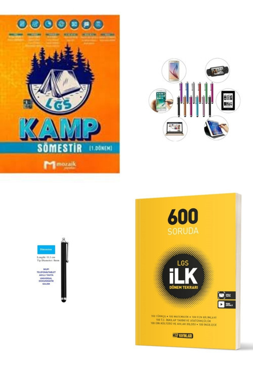 2023Lgs 8.Sınıf 600 Soruda Lgs Ilk Dönem Tekrarı+Mozaik Yayınları Kamp 1.Dönem Seti+Dokunmatikkalem