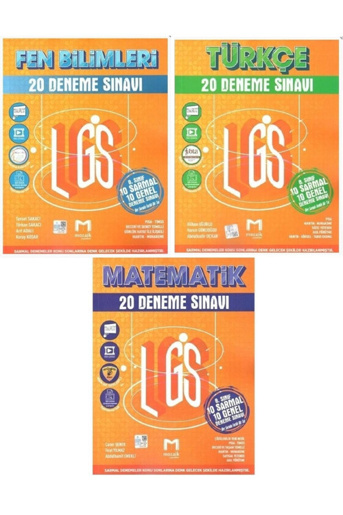 Mozaik 8. Sınıf Lgs Matematik Türkçe Fen Bilimleri 3 Lü Deneme Seti 2023