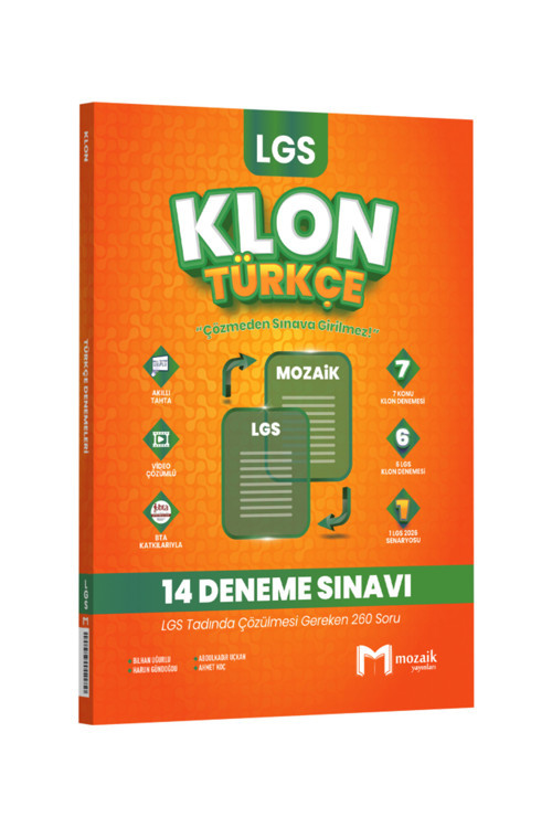 Mozaik Yayınları 8. Sınıf Lgs Türkçe Klon 14 Deneme