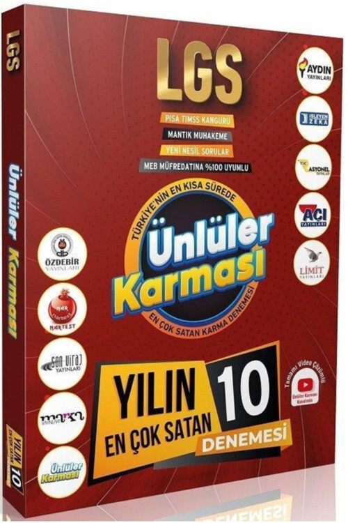 Ünlüler Karması 2025 8. Sınıf Lgs Ünlüler Karması 10 Deneme (Yeni Baskı Yeni Kapaklı Gelecektir)