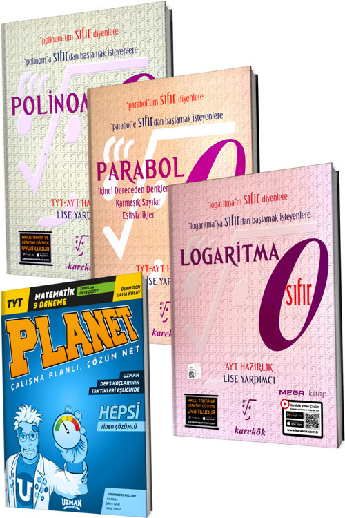 2024 Karekök Polinom Parabol Logaritma Sıfır Mps Seti 3 Kitap (Uzman Tyt Matematik Deneme Hediye )