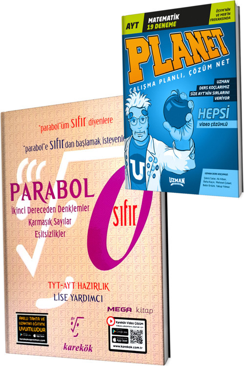 Karekök Tyt-Ayt Parabol Sıfır 2024 (Uzman Ayt Matematik Planet 19 Deneme Video Çözümlü Hediye )