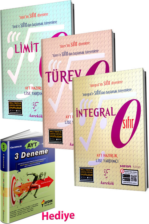 2024 Karekök Limit Türev İntegral Sıfır Mps Seti 3 Kitap (Aydın Ayt 3 Fasikül Deneme Hediye )