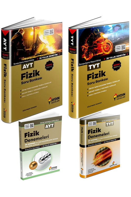 Aydın Tyt+Ayt Fizik Konu Özetli Soru Bankası Ve Deneme Seti (4 Kitap)