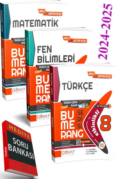 2024 2025 Lgs 8. Sınıf Bumerang Konu Anlatımlı Ve Etkinlikli Soru Seti 3 Ders (Soru Bankası Hediye)
