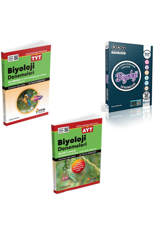 Aydın Ve Toprak Tyt Biyoloji Deneme Sınavı Seti, Aydın Ayt Biyoloji 1.Dönem Deneme (3 Kitap)