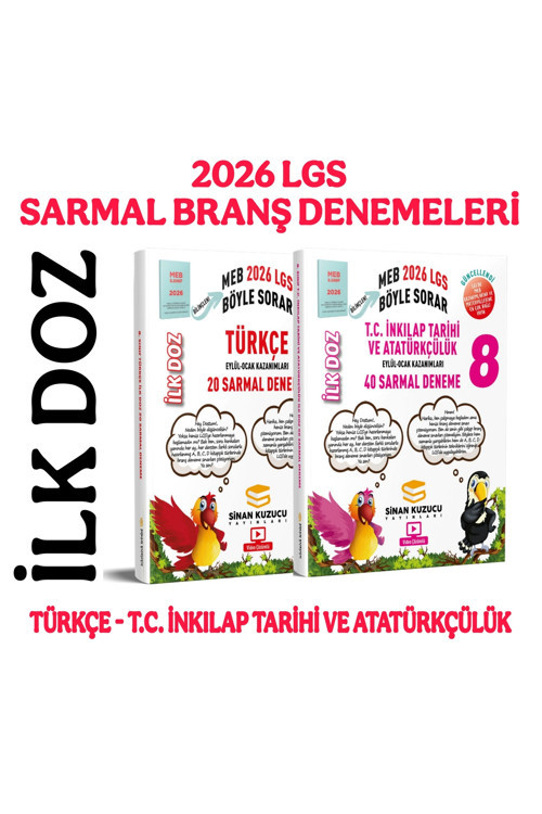 8.Sınıf Türkçe +T.C. İnkılap Tarihi 2'Li Sarmal Branş Deneme Seti (2026 Lgs)