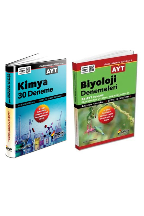 Aydın Ayt Kimya + Ayt Biyoloji 1. Dönem Deneme Seti 2 Kitap
