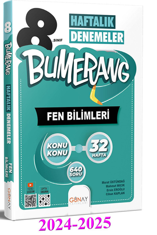 8.Sınıf Bumerang 32’Lik Haftalık Fen Bilimleri Denemeleri