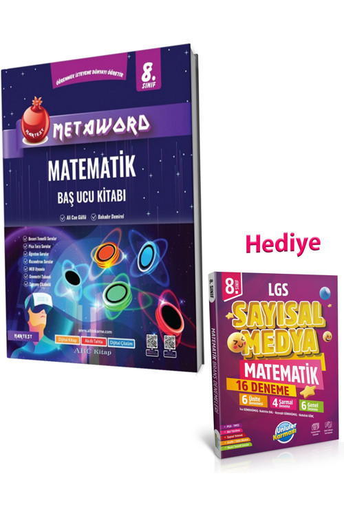 8.Sınıf Metaword Matematik Soru Bankası Ve Ünlüler Karması Sayısal Medya Matematik Deneme (2 Kitap)