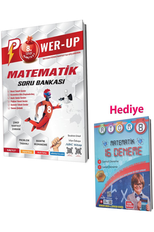 8.Sınıf Power-Up Matematik Soru Bankası Ve Atom Matematik Deneme (2 Kitap)