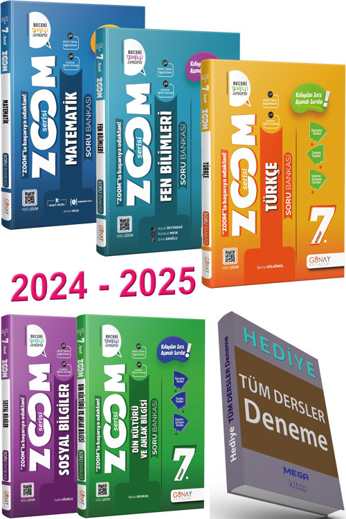 2024 2025 7.Sınıf Zoom Serisi Soru Bankası Seti 5 Ders (Tüm Dersler Deneme Hediyeli)