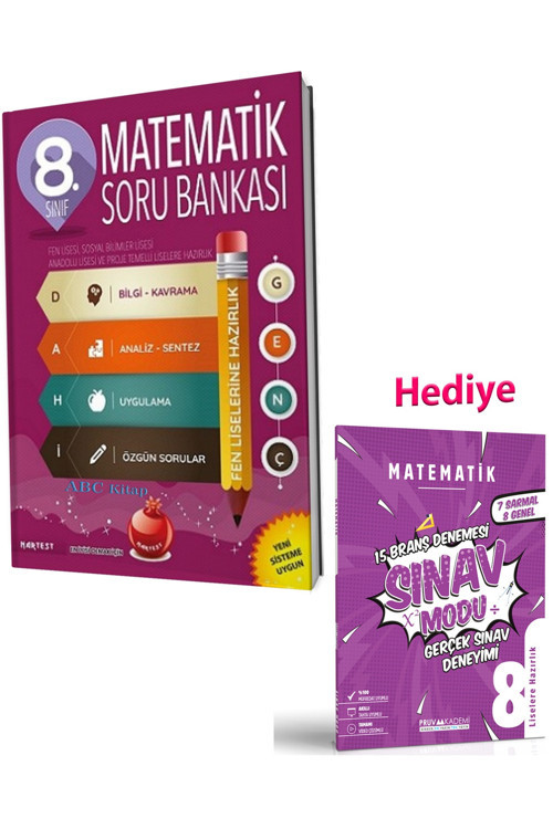8. Sınıf Dahi Genç Matematik Soru Bankası Ve Pruva Sınav Modu Matematik Deneme (2 Kitap)