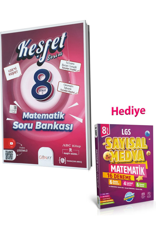 8.Sınıf Matematik Keşfet Soru Bankası Ve Ünlüler Karması Medya Matematik Deneme (2 Kitap)