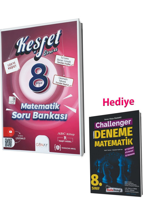 8.Sınıf Matematik Keşfet Soru Bankası Ve Kafa Dengi Matematik Deneme 2023 (2 Kitap)