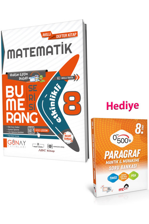 8.Sınıf Bumerang Etkinlikli Matematik Ve Mc2 Paragraf Mantık-Muhakeme Soru Bankası (2 Kitap)