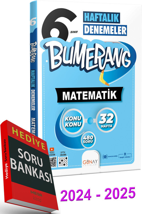 2024 2025 6.Sınıf Bumerang 32 Haftalık Matematik Denemeleri (Soru Bankası Hediyeli)