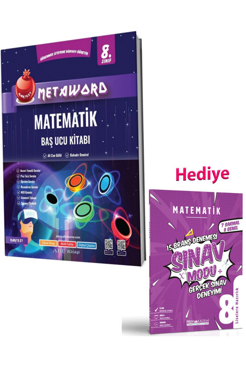 8.Sınıf Metaword Matematik Soru Bankası Ve Pruva Sınav Modu Matematik Deneme 2023 (2 Kitap)