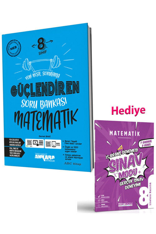 8. Sınıf Matematik Güçlendiren Soru Bankası Ve Pruva Sınav Modu Matematik Deneme (2 Kitap)
