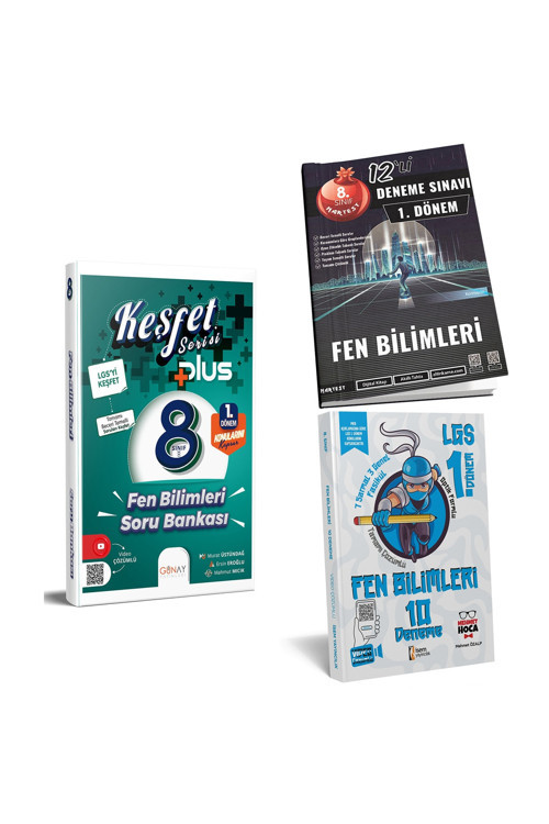 8. Sınıf 1. Dönem Fen Bilimleri Soru Ve Deneme Seti 2023 (3 Kitap)