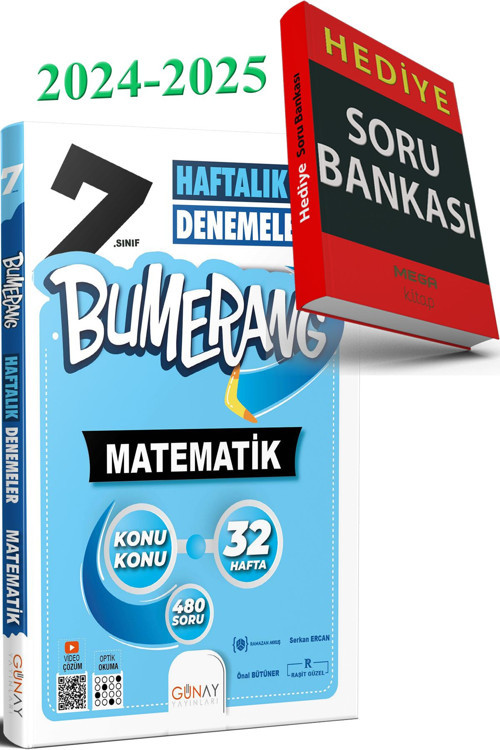 2025 Bumerang 32 Haftalık Matematik Denemeleri 7. Sınıf (Soru Bankası Hediyeli)