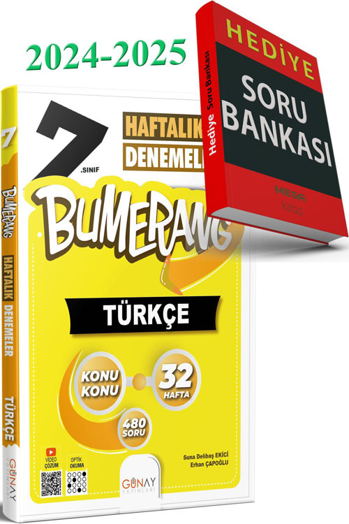2025 Bumerang 32 Haftalık Türkçe Denemeleri 7. Sınıf (Soru Bankası Hediyeli)